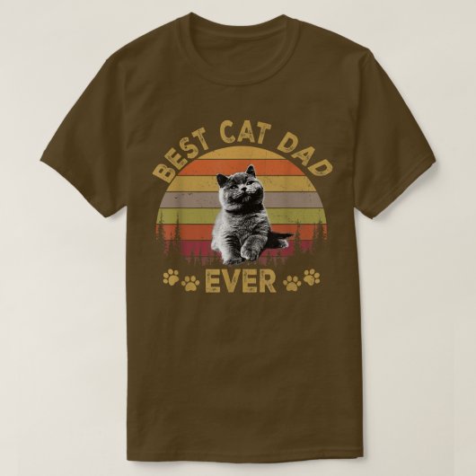 猫最高のパパエバおもしろいー猫パパ父の日2022 Tシャツ (デザイン正面)