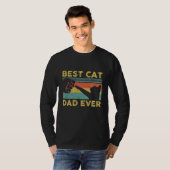 猫最高のパパエバおもしろいー猫パパ父の日 Tシャツ (正面フル)