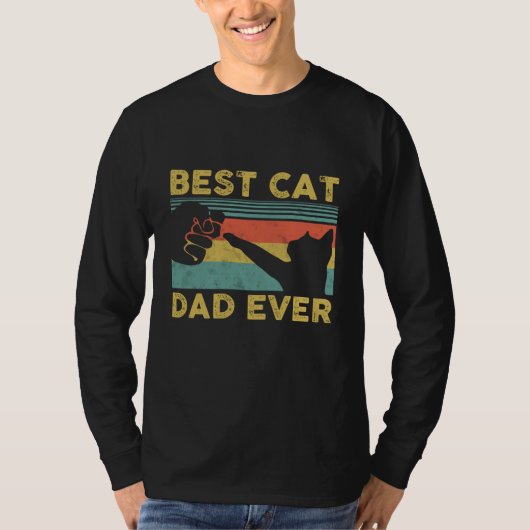猫最高のパパエバおもしろいー猫パパ父の日 Tシャツ (正面)