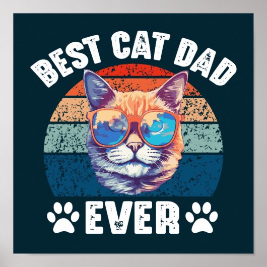 猫最高のパパエバおもしろい子猫顔猫父親 ポスター (正面)