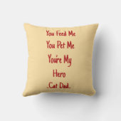 猫最高のパパエバパーソナライズされたー赤ベージュかわいいプレゼント クッション (裏面)