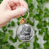 猫最高のパパエバモダンカスタムー写真 キーホルダー (手)