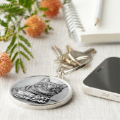 猫最高のパパエバモダンカスタムー写真 キーホルダー (側面)