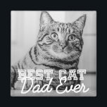 猫最高のパパエバモダンカスタムー写真 マグネット<br><div class="desc">セリフシンプルデザインで構成され、クラシックタイポグラフィを追加したカスタム</div>