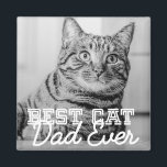 猫最高のパパエバモダンカスタムー写真 マグネット<br><div class="desc">セリフシンプルデザインで構成され、クラシックタイポグラフィを追加したカスタム</div>