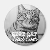 猫最高のパパエバモダンカスタムー写真 マグネット (正面)