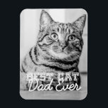 猫最高のパパエバモダンカスタムー写真 マグネット<br><div class="desc">セリフシンプルデザインで構成され、クラシックタイポグラフィを追加したカスタム</div>