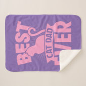 猫最高のパパエバー-猫シルエット シェルパブランケット (正面(横))