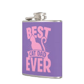 猫最高のパパエバー-猫シルエット フラスク (左)