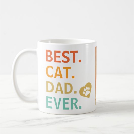 猫最高のパパパーソナライズされたEver Photo Coffee Mug コーヒーマグカップ (左)