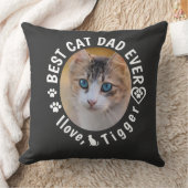 猫最高のパパモダン写真カスタムと猫の名前 クッション (ブランケット)