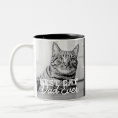 猫最高のパパモダン写真カスタムと猫の名前 ツートーンマグカップ (左)