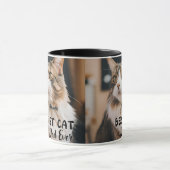 猫最高のパパモダン写真カスタムと猫の名前 マグカップ (中央)