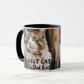 猫最高のパパモダン写真カスタムと猫の名前 マグカップ (正面左)