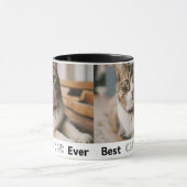 猫最高のパパモダン写真カスタムと猫の名前 マグカップ (中央)