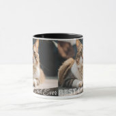 猫最高のパパモダン写真カスタムと猫の名前 マグカップ (中央)