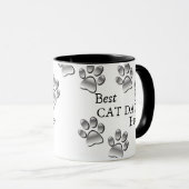猫最高のパパモダン写真カスタムと猫の名前 マグカップ (正面右)