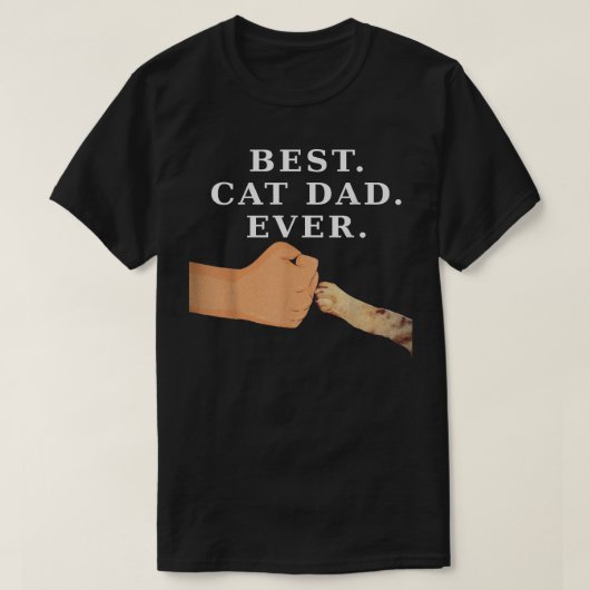 猫最高のパパ父&子猫前足拳T形  Tシャツ (デザイン正面)