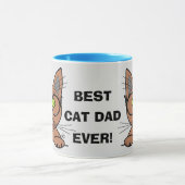 猫最高のパパ!めがねかわいいマンガ猫 マグカップ (中央)