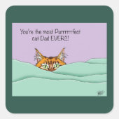 猫最高のパパ!父の日 スクエアシール (正面)