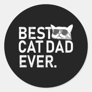 猫最高のパパEVER FATERS DAY CATおもしろい Daddy for ラウンドシール