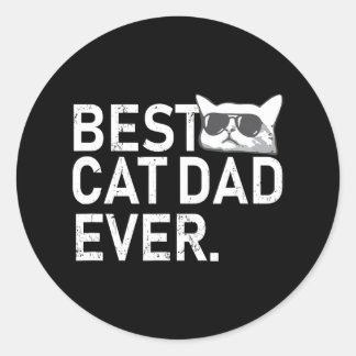 猫最高のパパEVER FATERS DAY CATおもしろい Daddy for ラウンドシール