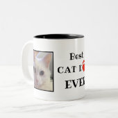 猫最高のパパEver Father's Dayの写パーソナライズされた真 ツートーンマグカップ (正面左)