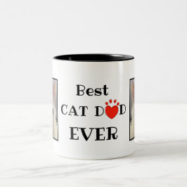 猫最高のパパEver Father's Dayの写パーソナライズされた真 ツートーンマグカップ