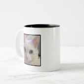 猫最高のパパEver Father's Dayの写パーソナライズされた真 ツートーンマグカップ (正面左)