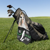 猫最高のパパPar Photo Collage for Father's Day ゴルフタオル (グリーン)