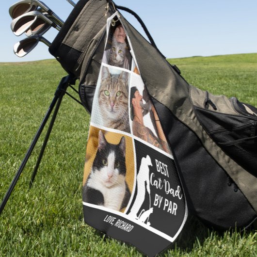 猫最高のパパPar Photo Collage for Father's Day ゴルフタオル