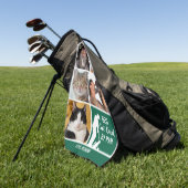 猫最高のパパPar Photo Collage for Father's Day ゴルフタオル (グリーン)