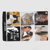 猫最高のパパPar Photo Collage for Father's Day ゴルフタオル (横)