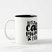 猫最高の母がかわいい写真名 ツートーンマグカップ (左)