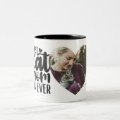 猫最高の母がかわいい写真名 ツートーンマグカップ (中央)