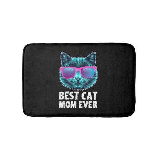 猫最高の母がかわいい眼鏡おもしろい バスマット (正面)