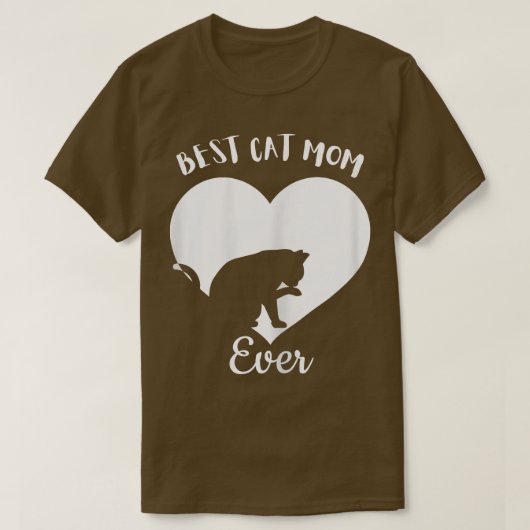 猫最高の母がかわいい黒猫ヴィンテージ白 Tシャツ (デザイン正面)