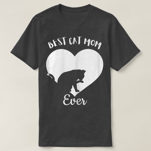 猫最高の母がかわいい黒猫ヴィンテージ白 Tシャツ (デザイン正面)