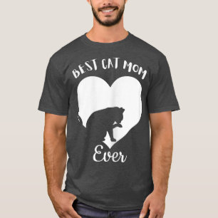 猫最高の母がかわいい黒猫ヴィンテージ白 Tシャツ