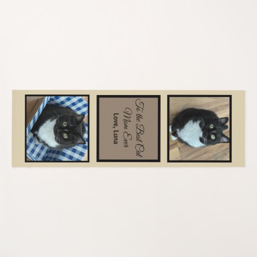 猫最高の母がカスタム文字 ヨガマット (正面(横))