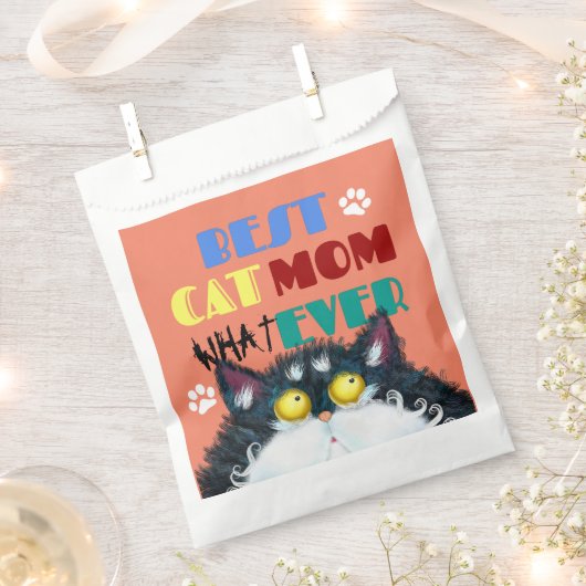 猫最高の母が不平不満な猫の文字の漫画おもしろい フェイバーバッグ (クリップ留めされた状態)