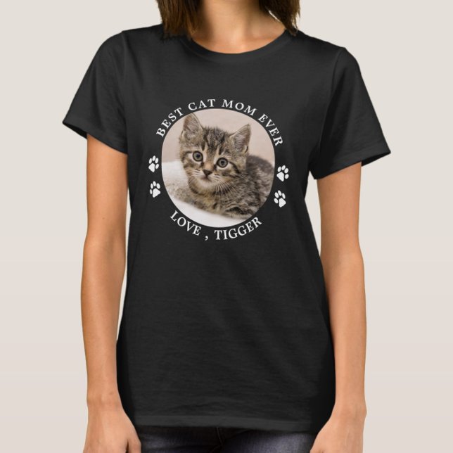 猫最高の母が前足でプリンカスタムトかわいいペット写真 Tシャツ