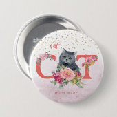 猫最高の母が可愛い子猫ハッピー母の日 缶バッジ (正面&裏面)