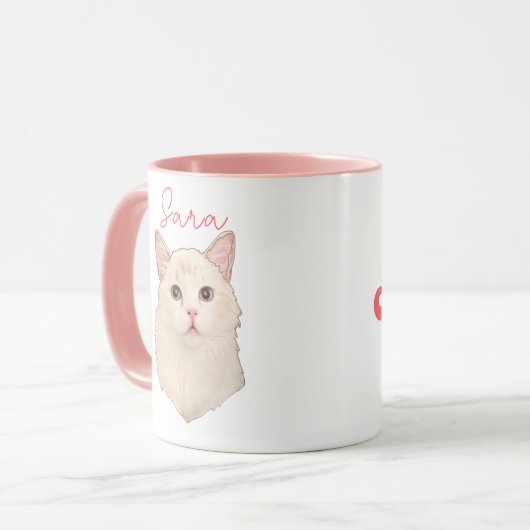 猫最高の母が猫のクリスマスパーソナライズされたプレゼント マグカップ (正面左)