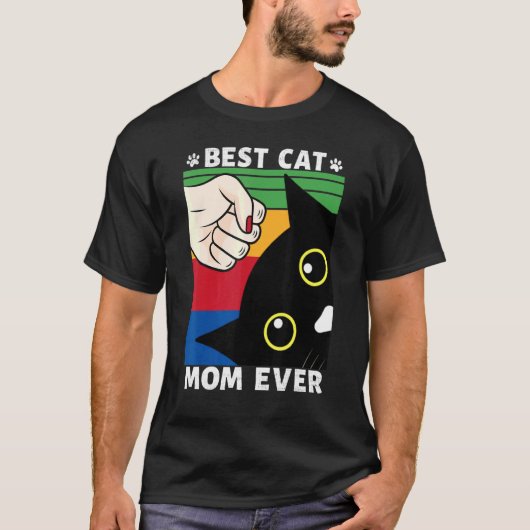 猫最高の母が猫のヴィンテージ母 Tシャツ (正面)