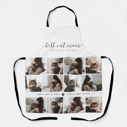 猫最高の母さんカスタムの日の猫の写真 エプロン (正面)