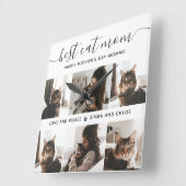 猫最高の母さんカスタムの日の猫の写真 スクエア壁時計 (傾斜)