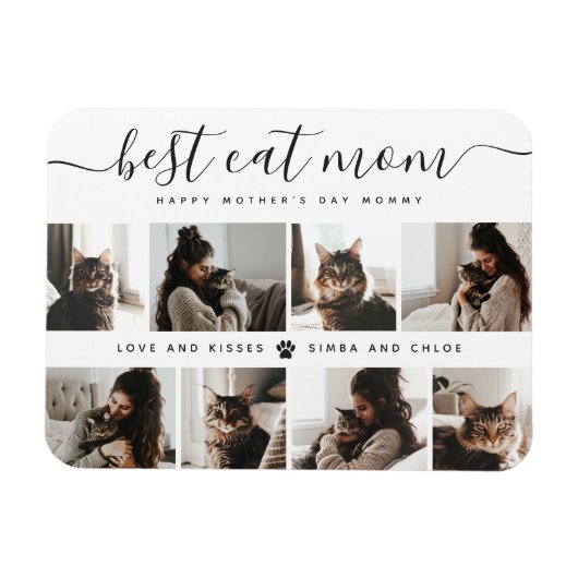 猫最高の母さんカスタムの日の猫の写真 マグネット (横)