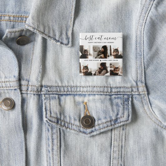 猫最高の母さんカスタムの日の猫の写真 缶バッジ (インサイチュ)