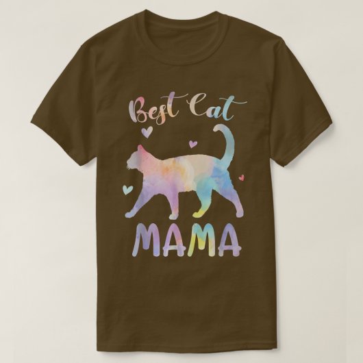 猫最高の母さんカラフル猫お母さんプレゼント母さんの日 Tシャツ (デザイン正面)